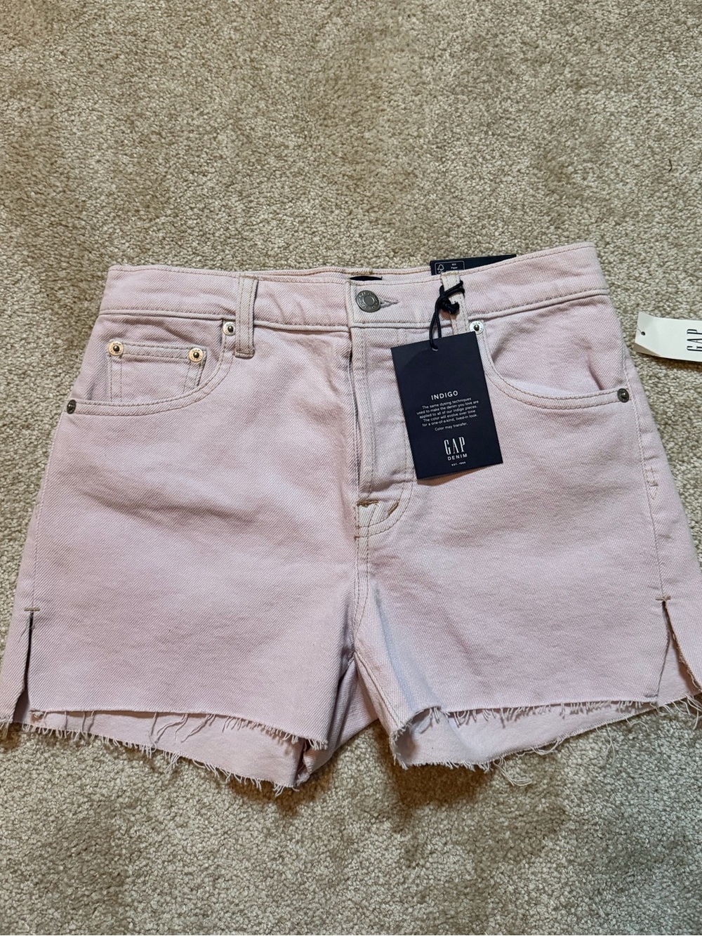 GAP High-Rise Lavender Denim Shorts
